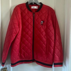 NEW Disney Adult Minnie Mouse Quilted Jacket in Red- Puffer Bomber Size XL